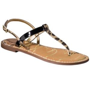 Sam & Libby Kamila Black and Leopard Print Sandal